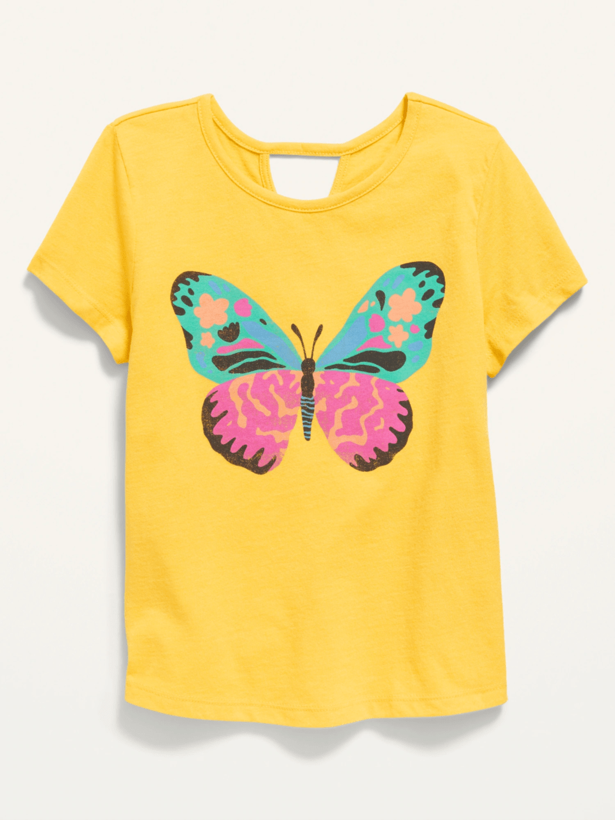 Old Navy Girls Cut – Out Back Butterfly Graphic Tee