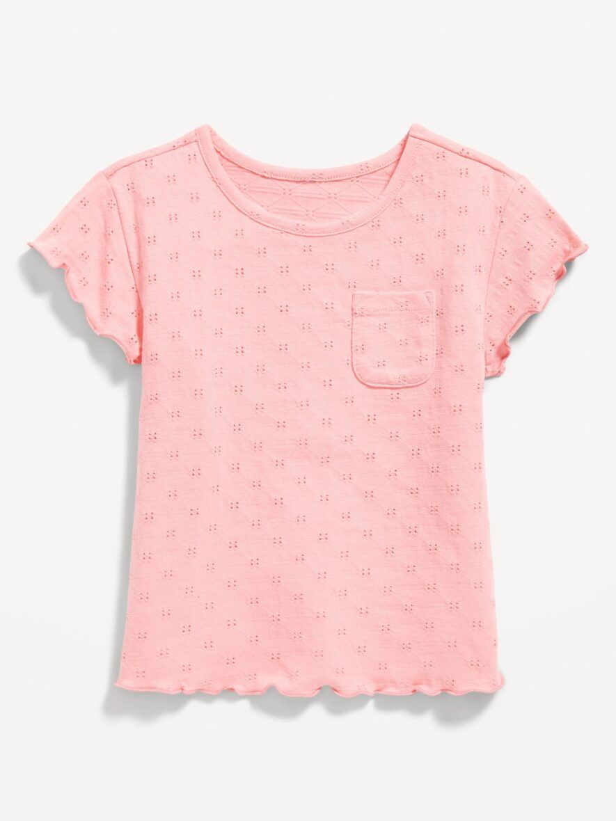 Old Navy Toddler Girls Eyelet Pattern Pink Tee – 3T