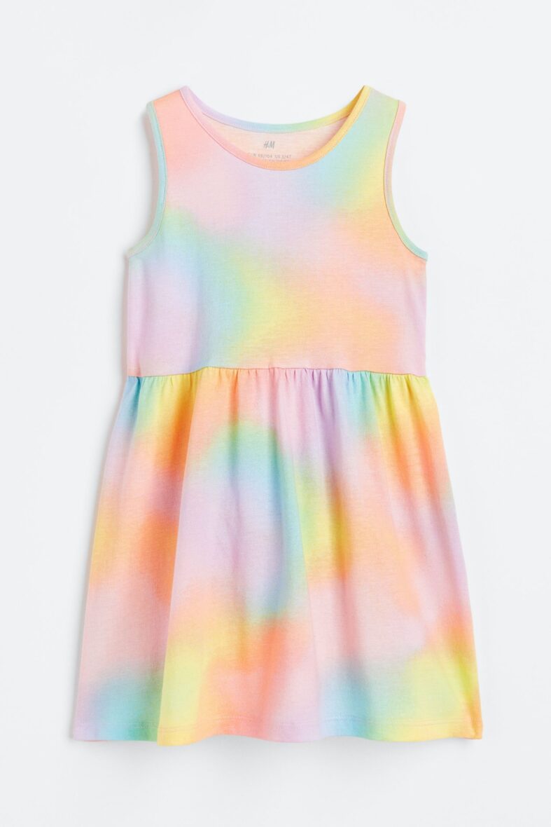 H & M Toddler Girls & Girls Patterned Cotton Dress – Tie Dye