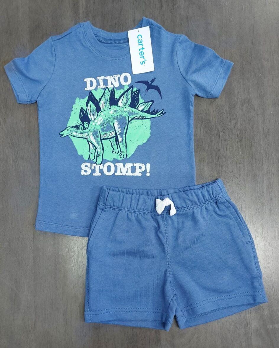 Carter’s Baby Boy Blue Dino Tee & Shorts 2 – Piece Set