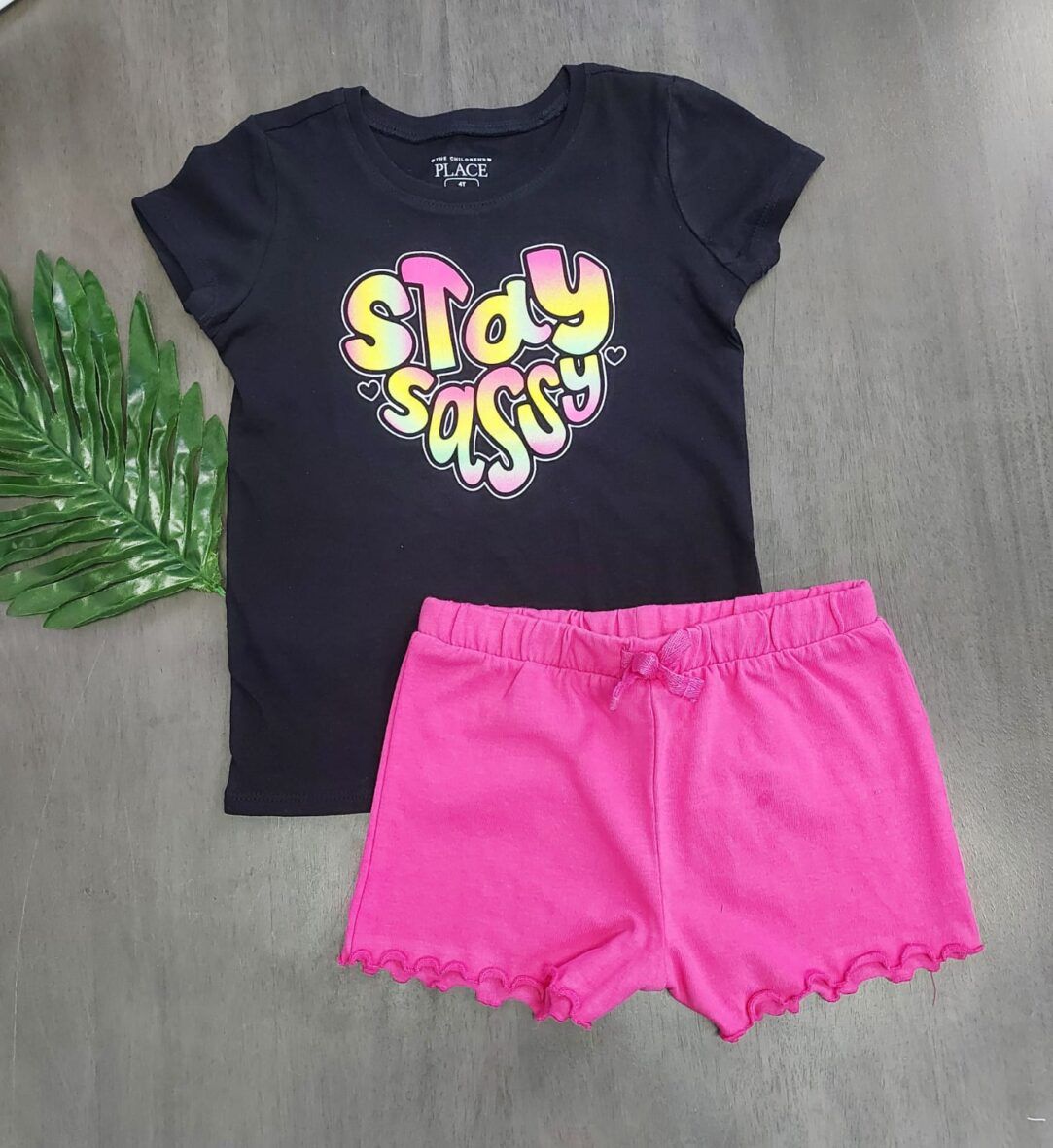 Children’s Place Baby & Toddler Girls Sassy Tee & Pink Shorts 2 – Piece Set