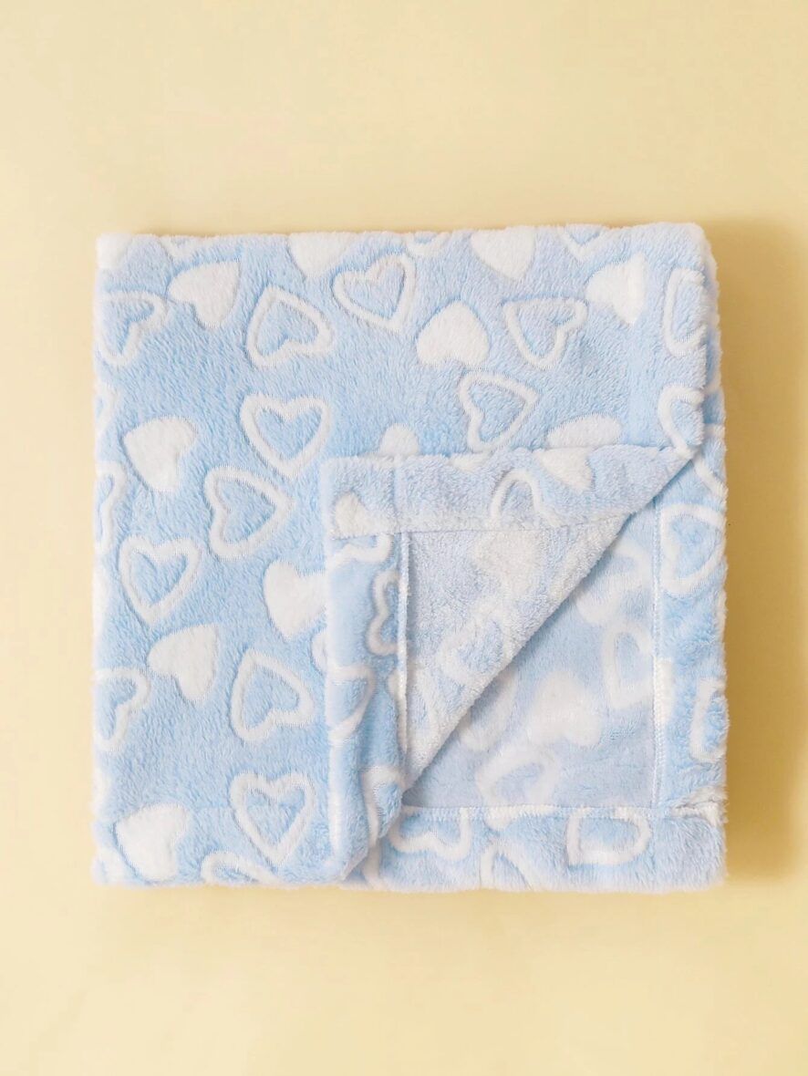 Baby Blankets Blue Hearts