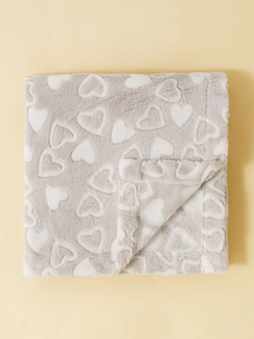 Baby Blankets Grey Hearts