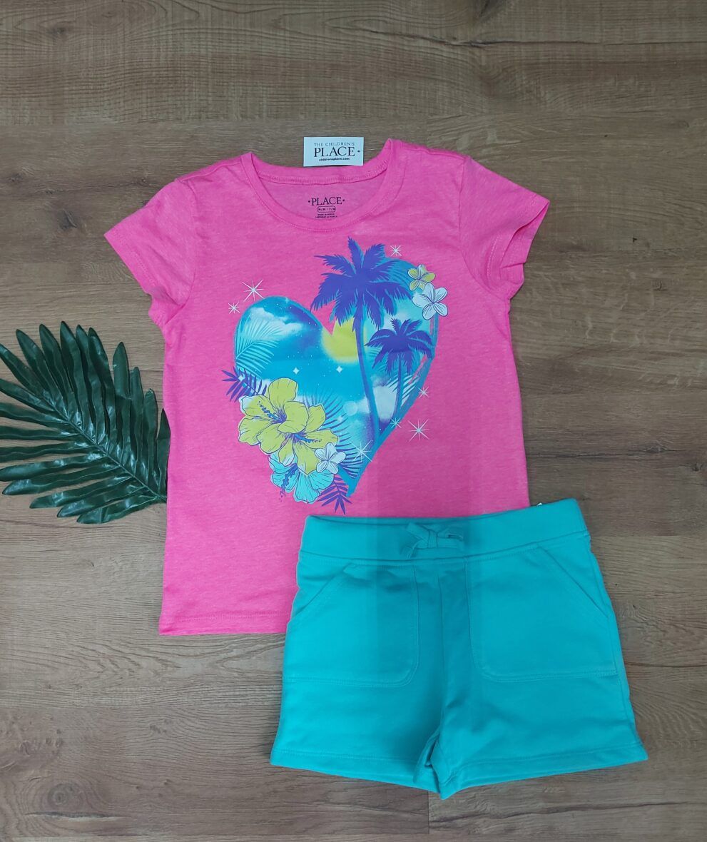 Children’s Place Shorts and Tropical Pink Tee