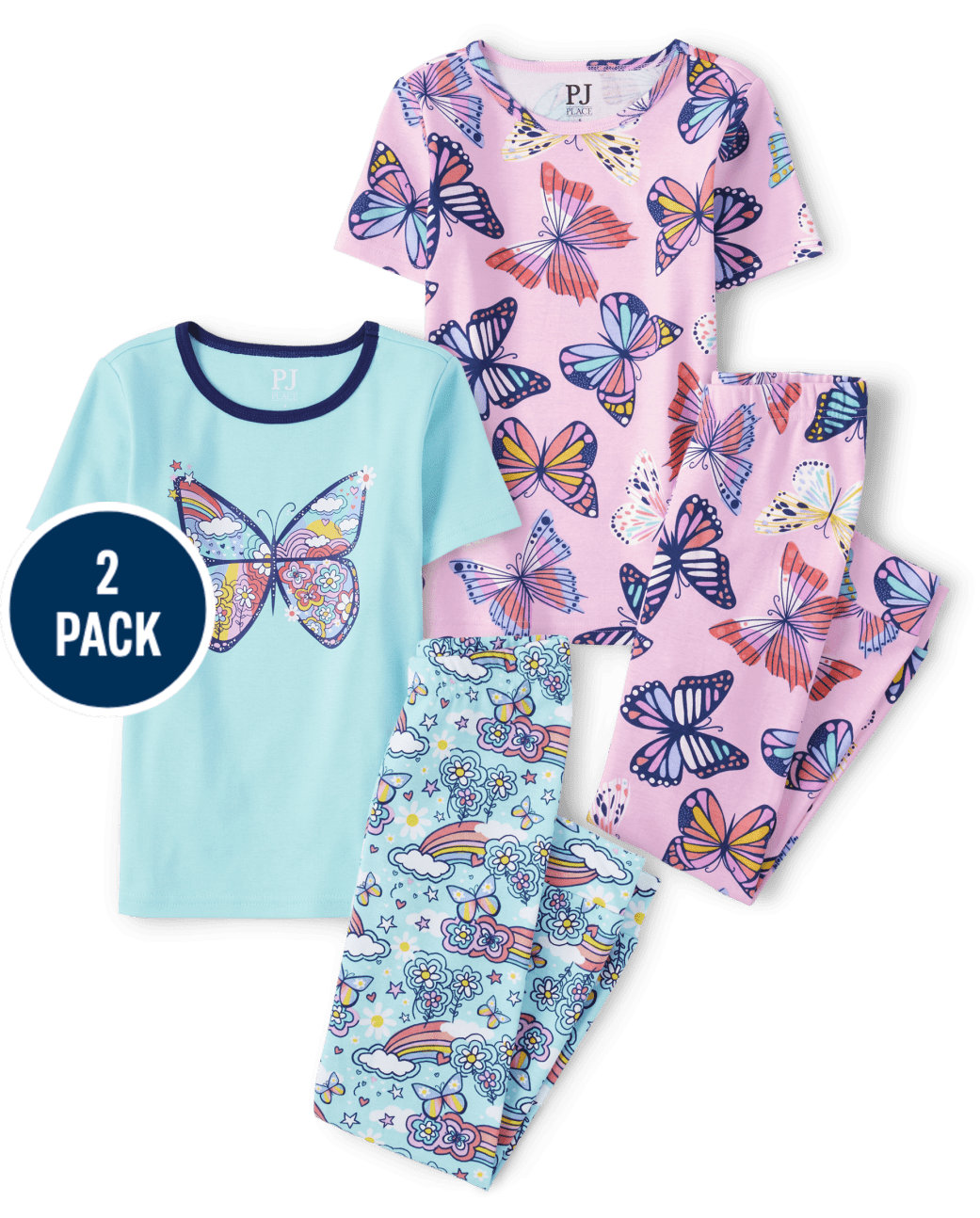 Girls Butterfly Snug Fit Cotton Pajamas Sold Individually IBIS Kids Girls Butterfly Snug Fit Cotton Pajamas Sold Individually IBIS Kids