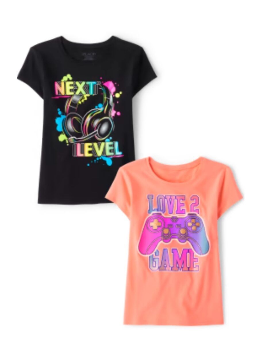 Children’s Place Girls Gaming Graphic Tee 2-Pack