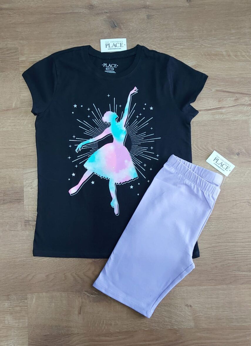 Children’s Place Girls Ballerina Tee & Biker Shorts 2 – Piece Set