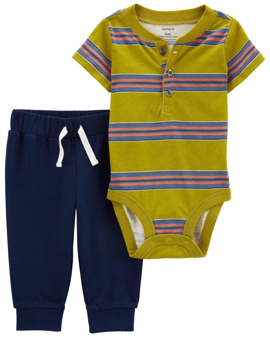 Carter’s Baby Boys 2 – Piece Striped Bodysuit & Pants Set
