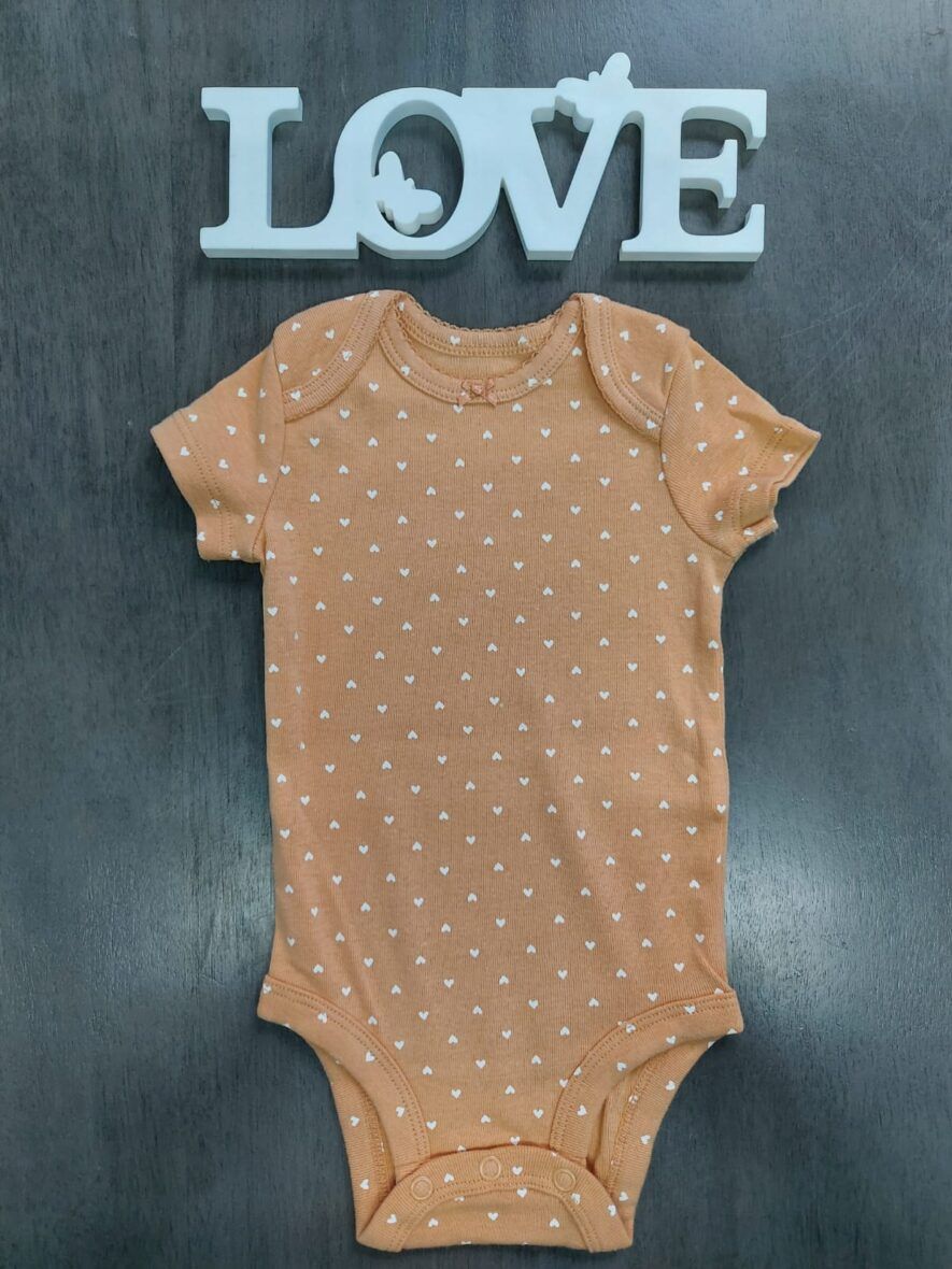 Carter’s Baby Girls Original Short Sleeve Onesie – Brown Hearts