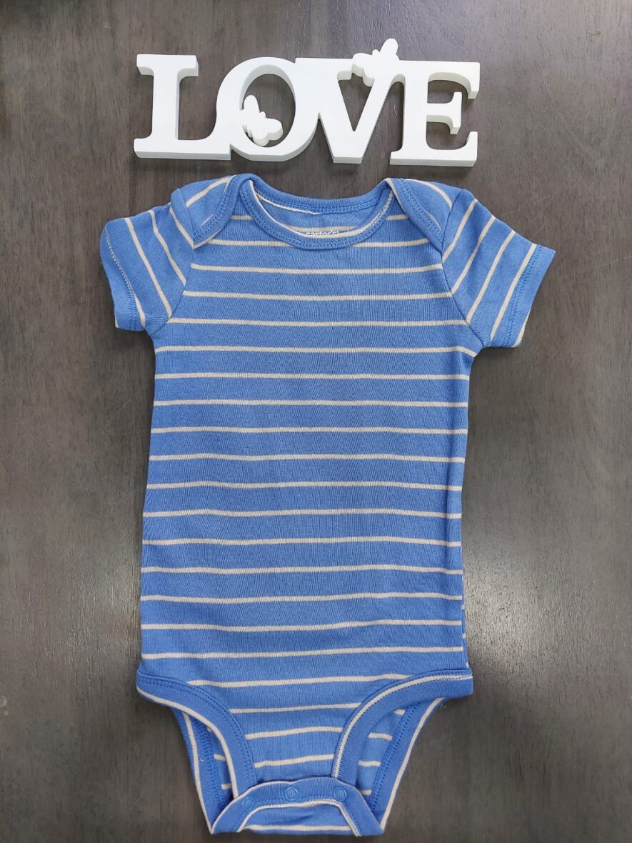 Carter’s Baby Boys Original Short Sleeve Onesie – Blue Stripe