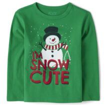 baby and toddler boy snow man tee