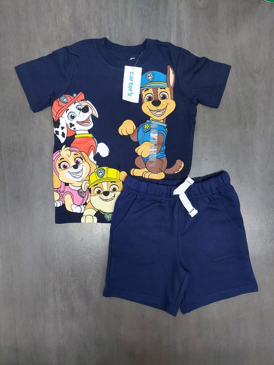 Carter’s Toddler Boys Paw Patrol Tee & Navy Shorts 2 – Piece Set