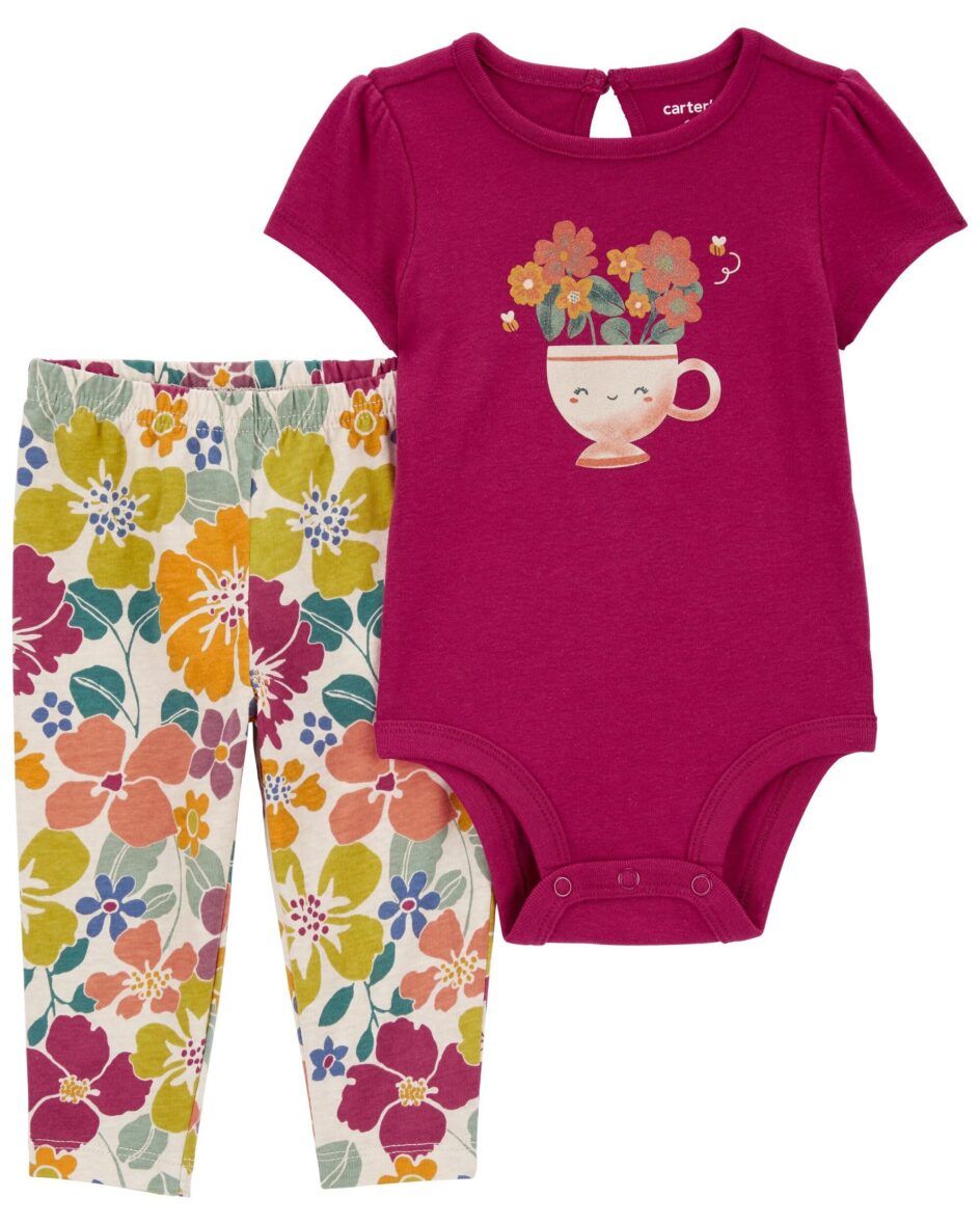 Carter’s Baby Girls 2 – Piece Berry Bodysuit Pants Set