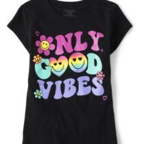 TCP girls black good vibes only tee