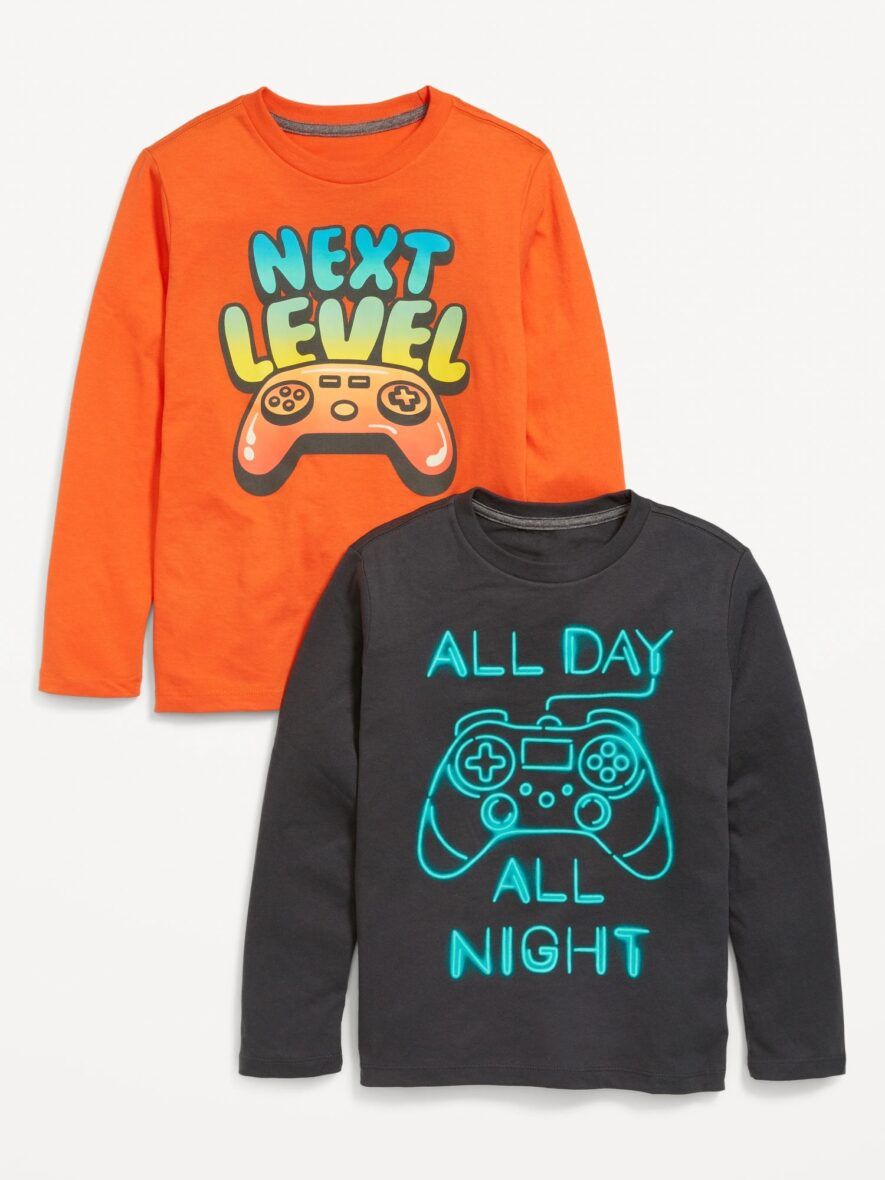 Old Navy Boys Long Sleeve Gamer 2 – Pack Graphic Tee