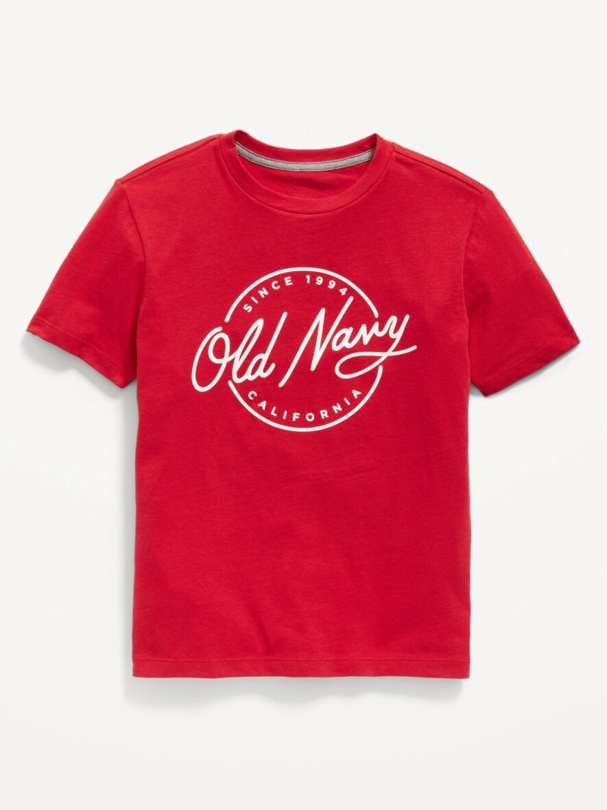 Old Navy Boys Red Logo Graphic Tee