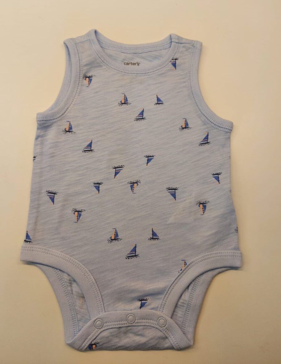 Carter’s Baby Boys Tank Onesie – Baby Blue/Sailboats