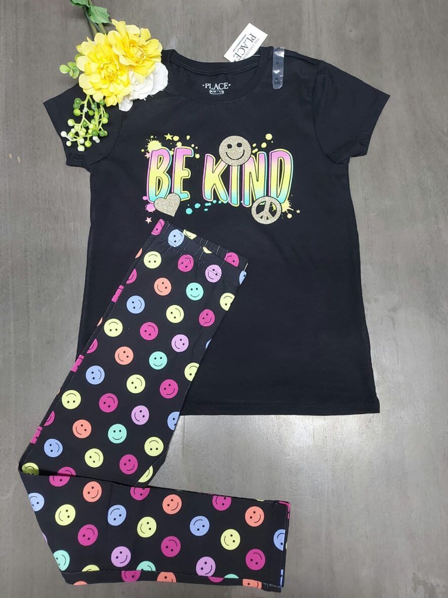 Children’s Place Girls Be Kind Tee & Smiley Leggings 2 – Piece Set