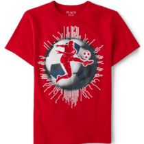 TCP Boys soccer player red graphic tee