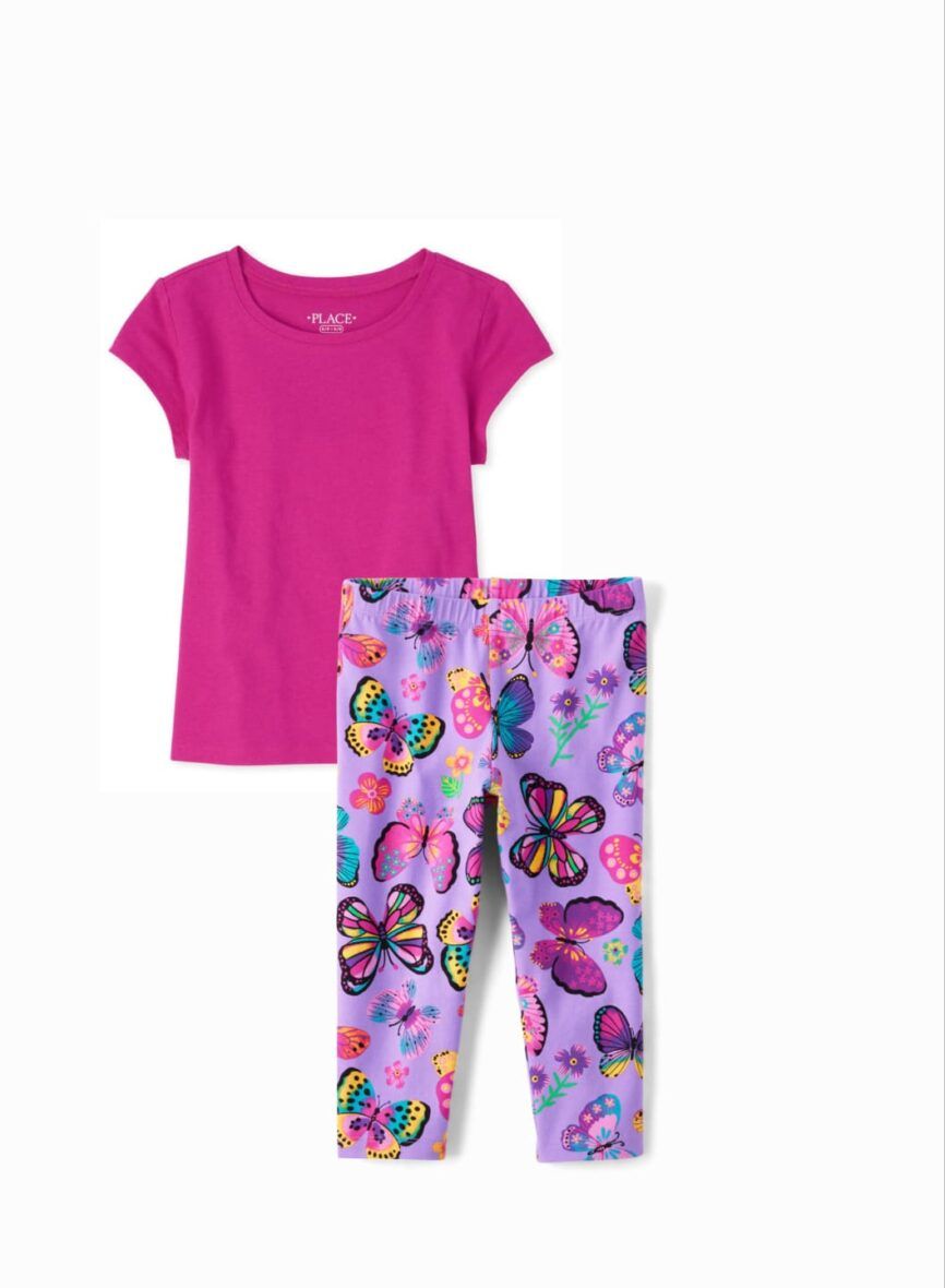 Children’s Place Girls Top & Butterfly Capri 2 – Piece Set