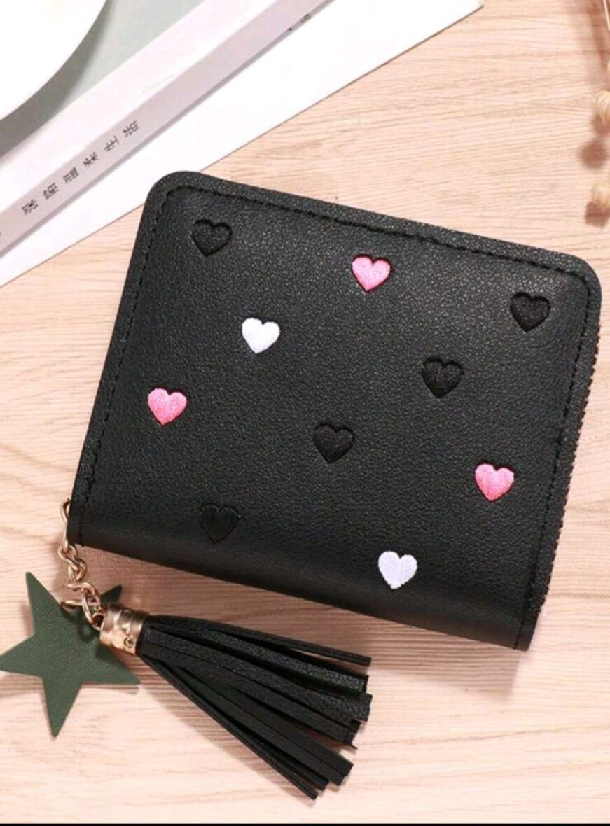 Girls Black Hearts Wallets