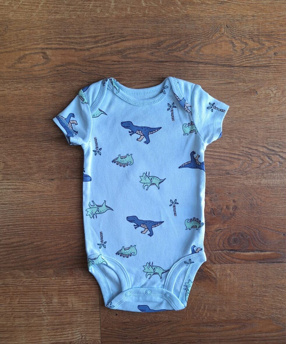 Carter’s Baby Short Sleeve Bodysuit – Light Blue/Dinos