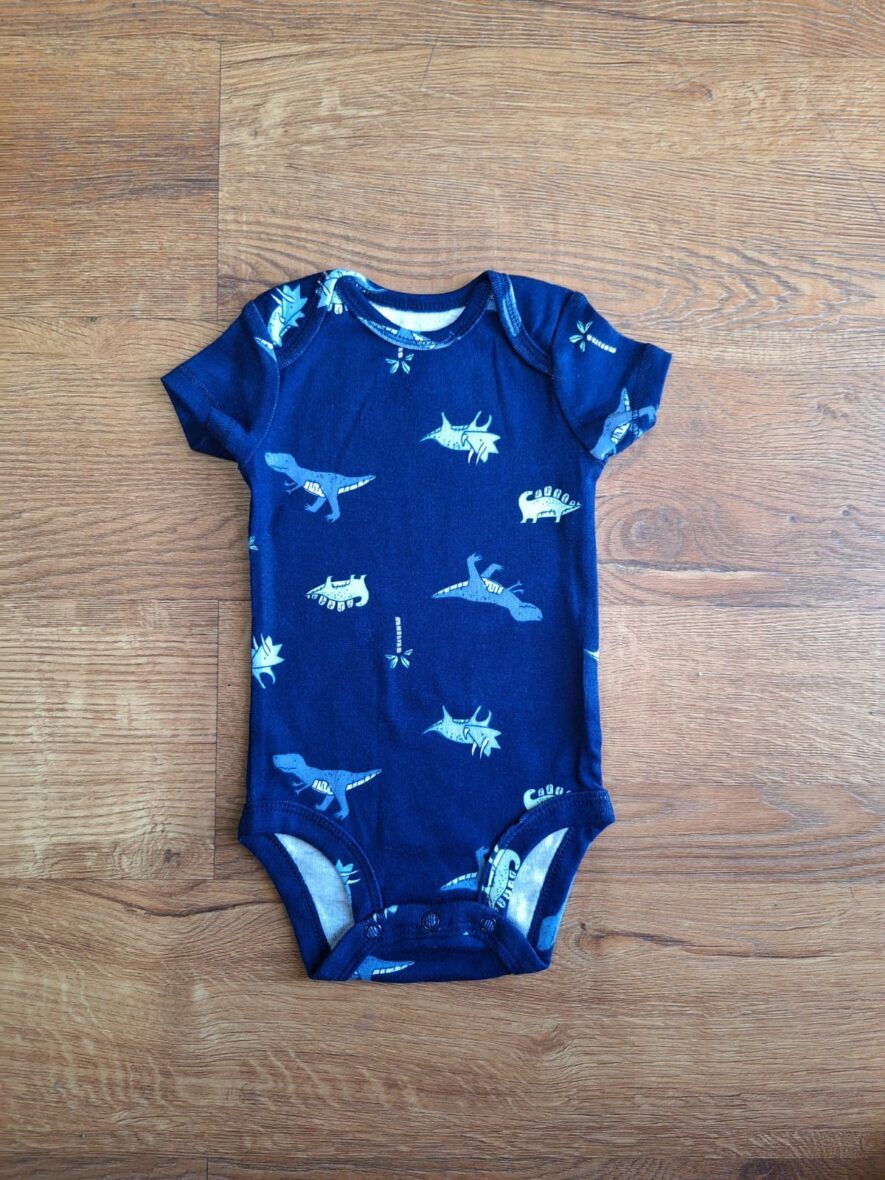 Carter’s Baby Boy Short Sleeve Bodysuit – Navy/Dinos