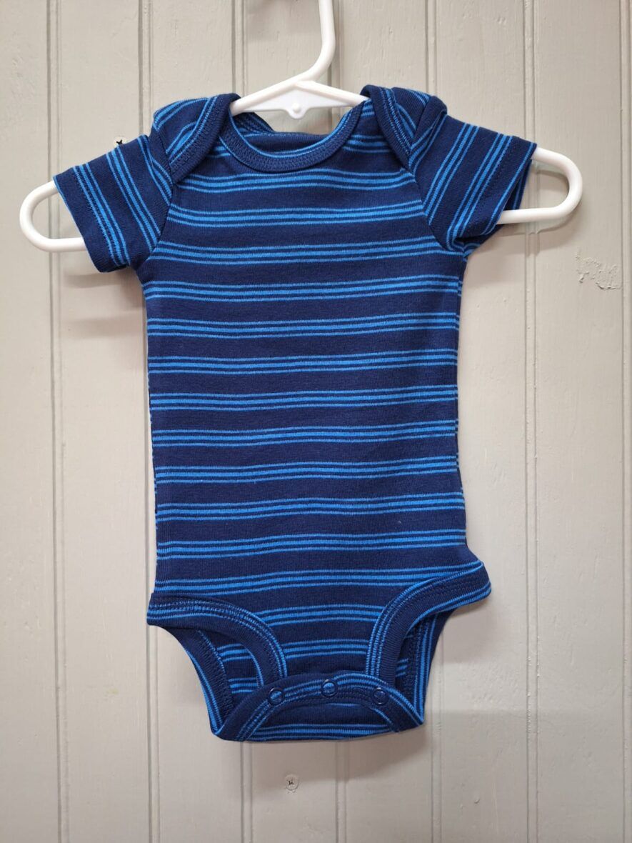 Carter’s Baby Boys Short Sleeve Onesie – Blue Stripe