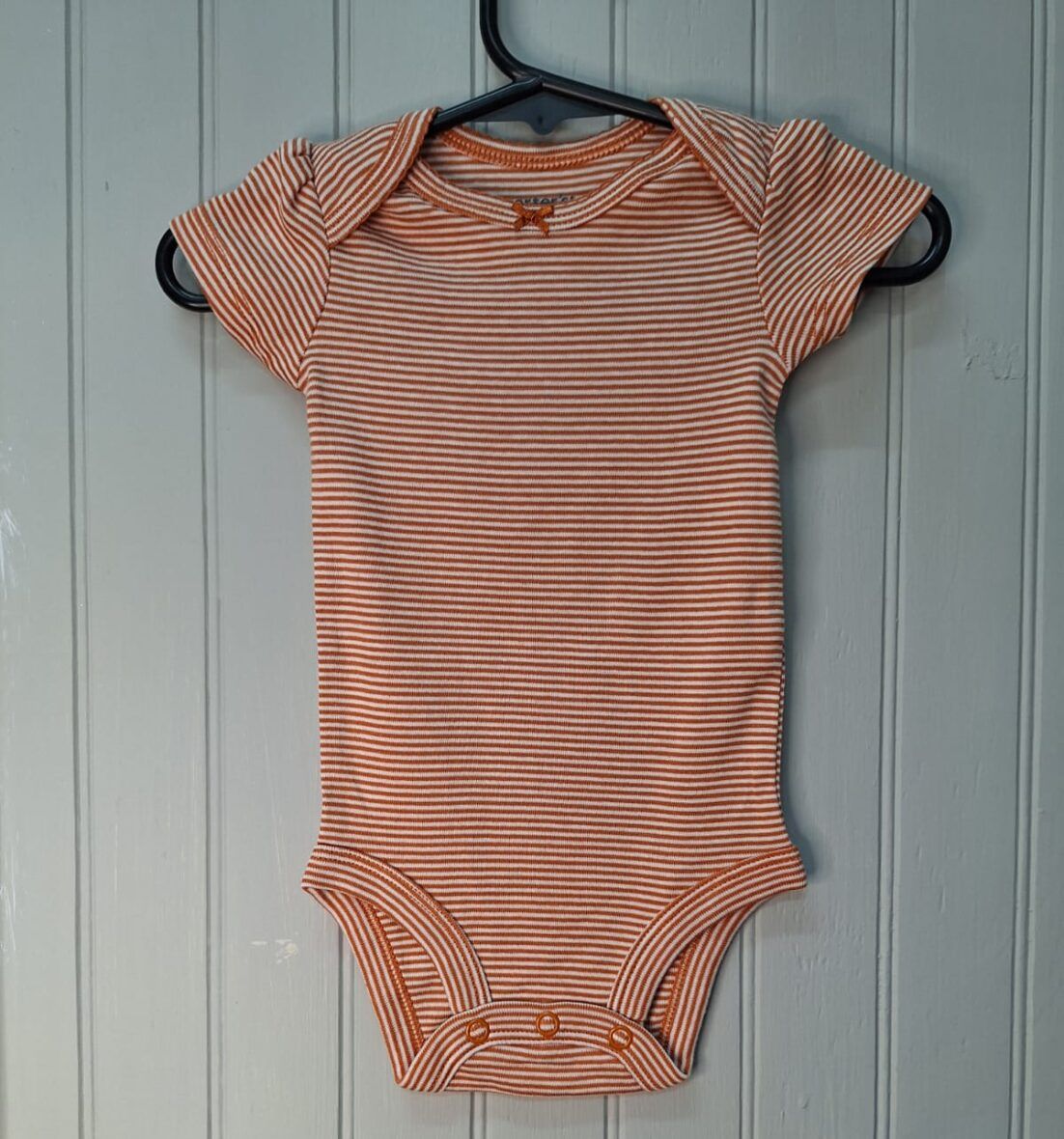 Carter’s Baby Girls Short Sleeve Onesie – Orange Stripe