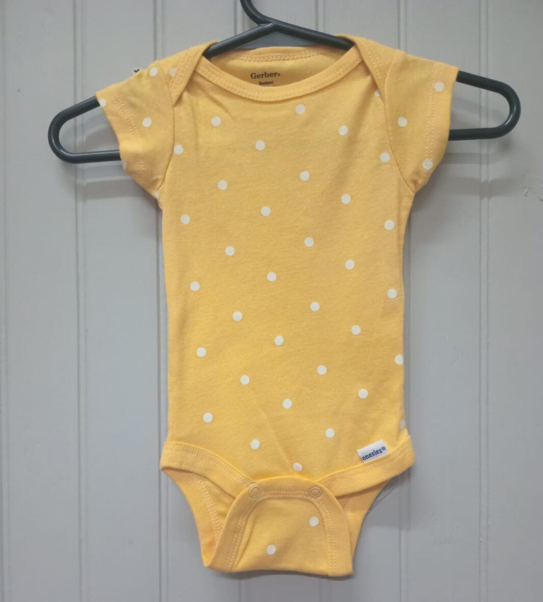 Gerber Baby Girls Short Sleeve Onesie – Yellow Polka Dot