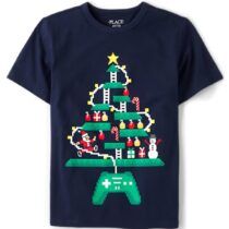 Boys christmas tree gamer tee