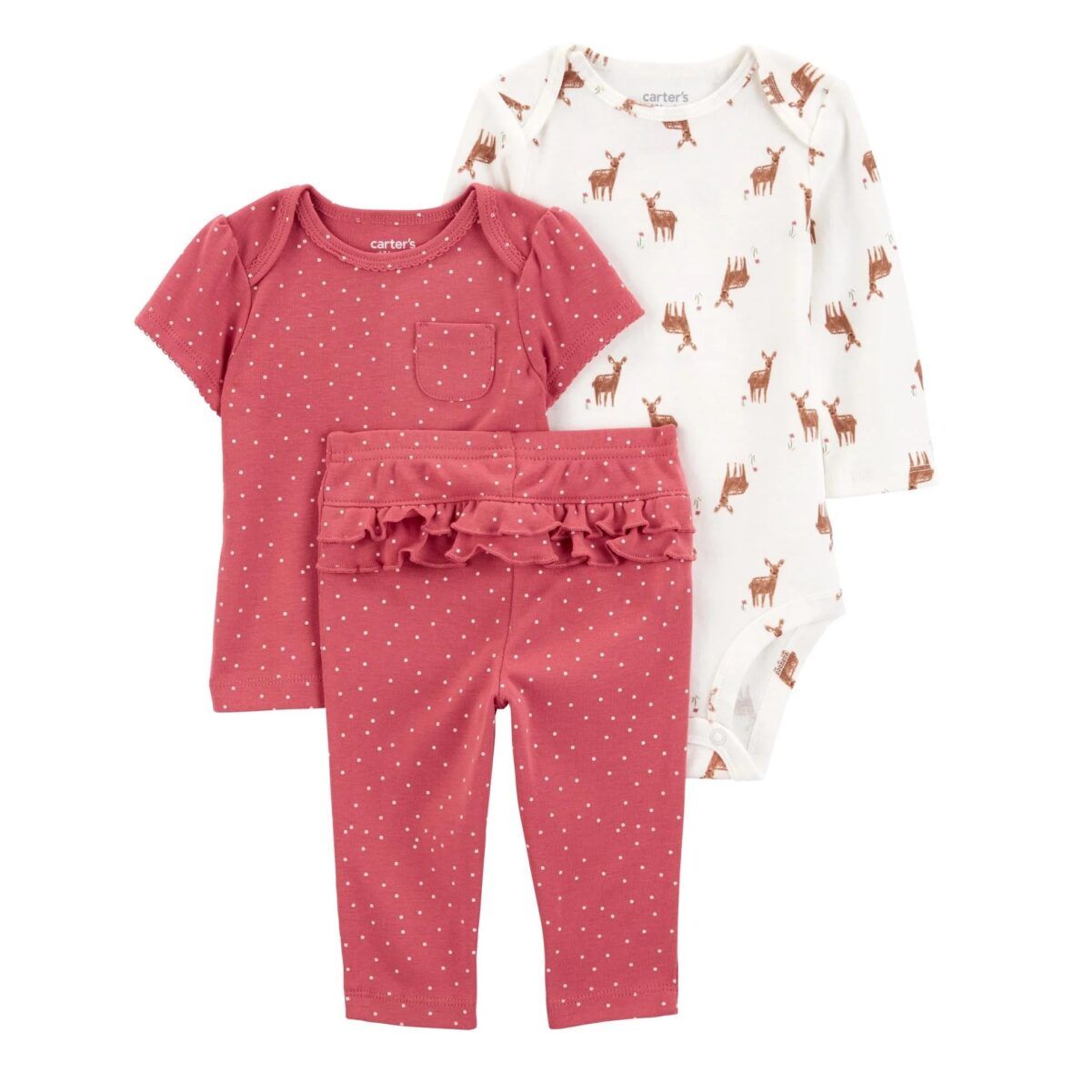 Carter’s Child of Mine Baby Girl 3 – Piece Reindeer Set