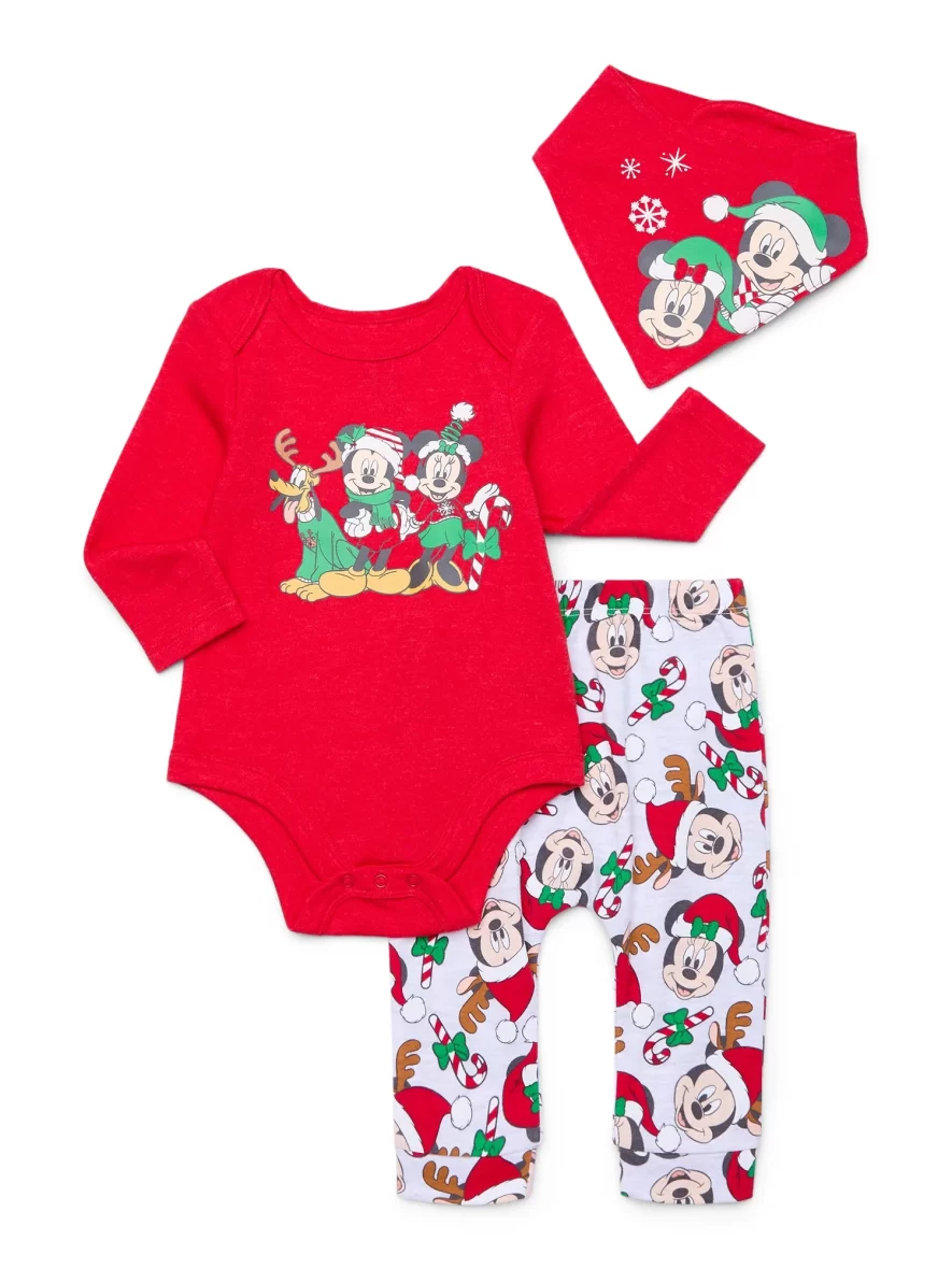 Disney Holiday Mickey Mouse Unisex Baby 3 Piece Set