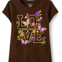 TCP girls brown butterfly love tee