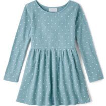 polka heart thermal dress blue