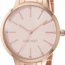 Nine west women metal strap watch rose gold