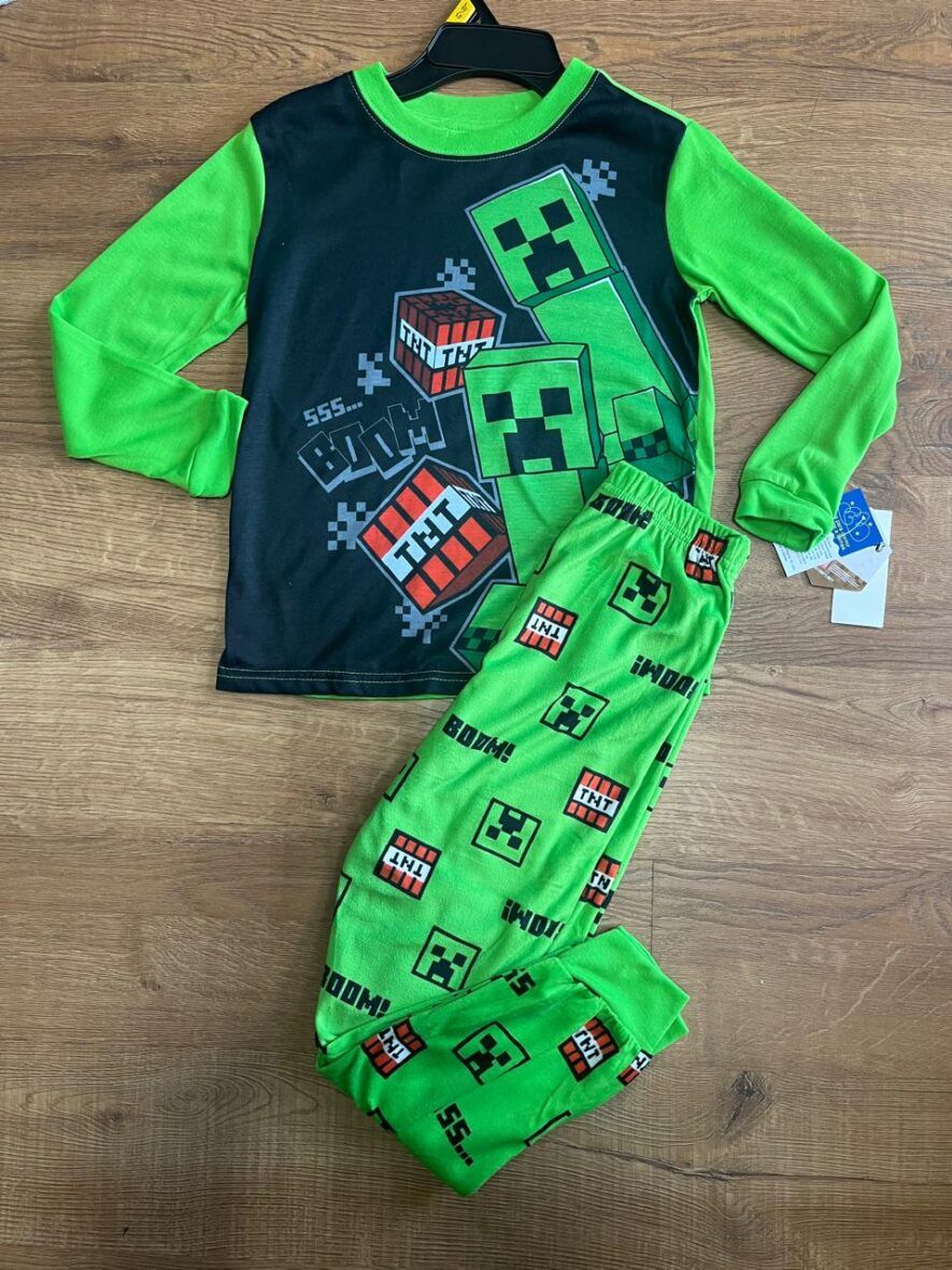 Minecraft Boys Long Sleeve Top & Pants 2 – Piece Pajamas Set