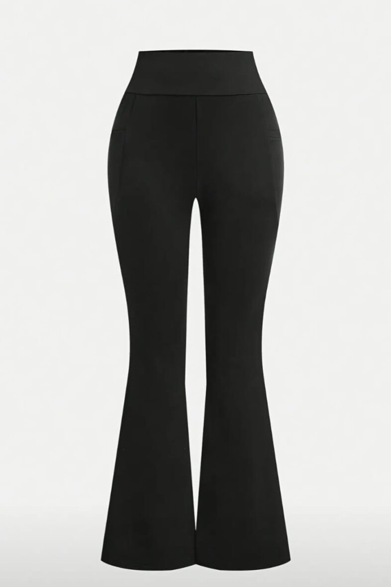 Girls Black Yoga Flare Pants