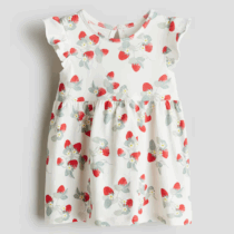 H & M Babgirl white strawberry dress