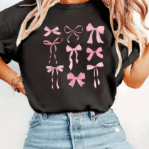 Women bow print top