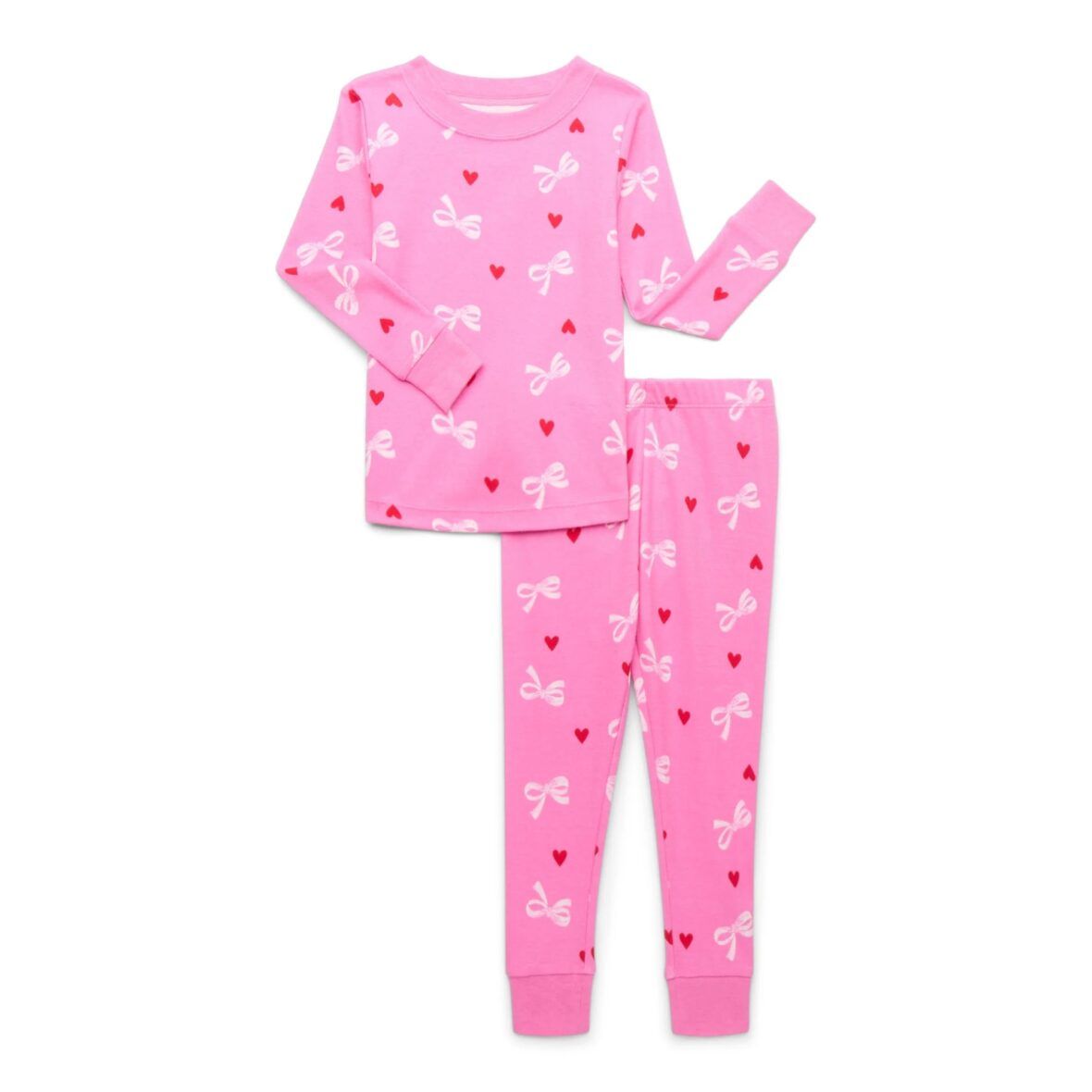 Wonder Nation Baby & Toddler Girls Bow & Heart Long Sleeve Top & Pants Set