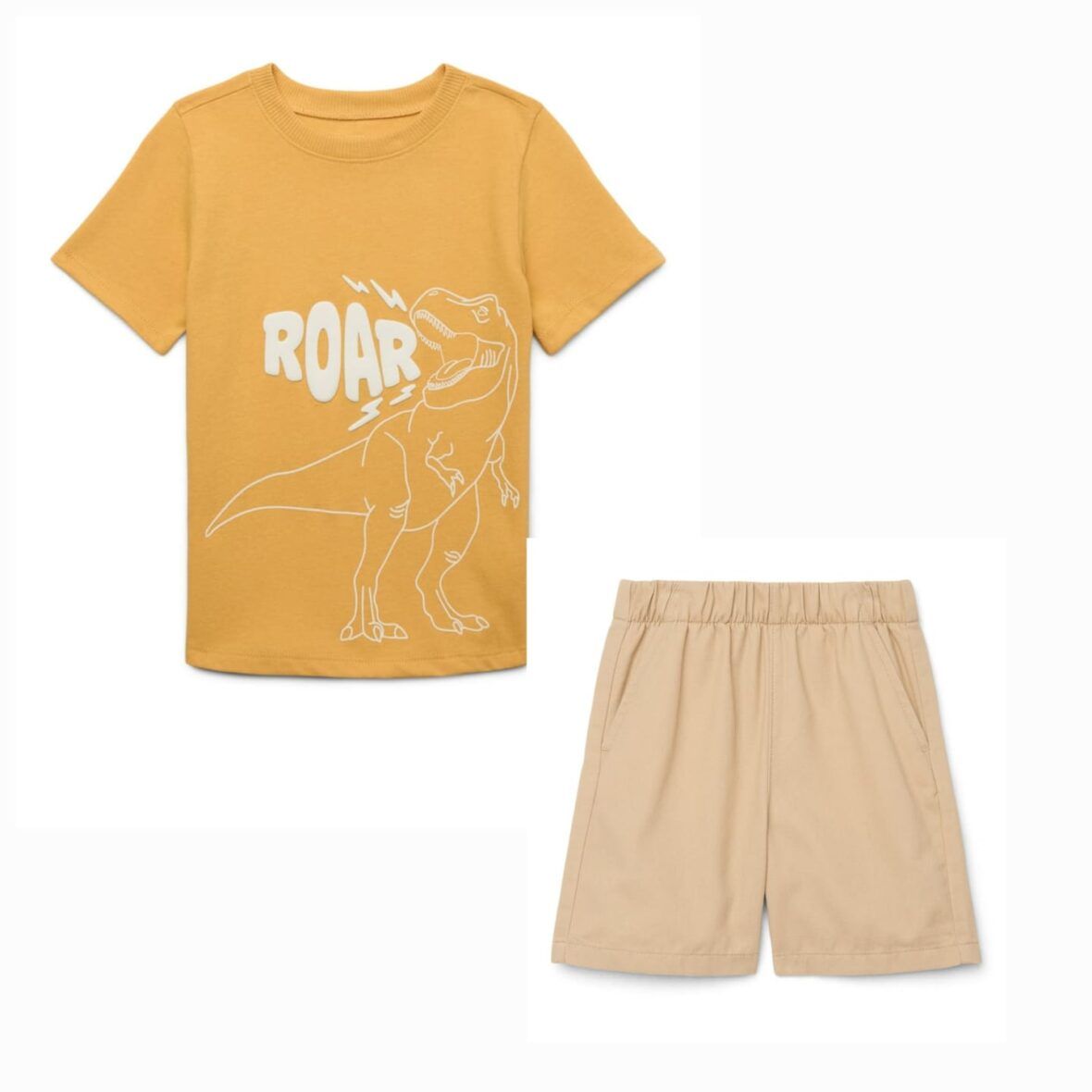 Garanimals Toddler Boys Roar Dinosaur Tee & Khaki Shorts Set