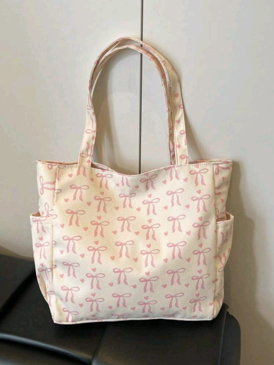 Bow Print Tote Bag