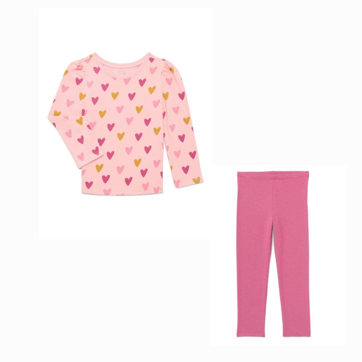 Garanimals Toddler Girls Long Sleeve Heart Tee & Leggings Set