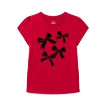 Girls Red top with black bows
