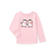Toddler girls pink penguin jersey