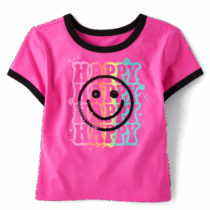 Children's Place Girls Happy Face Tshirt
