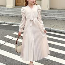 Cream Long Sleeve dress