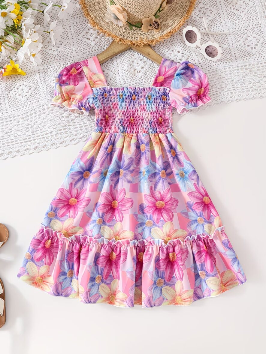 Toddler Girls & Girls Colorful Floral Dress