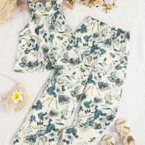 White floral pants Set